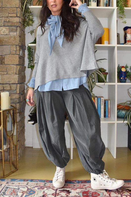 Basso Box Knit Light Grey Marl